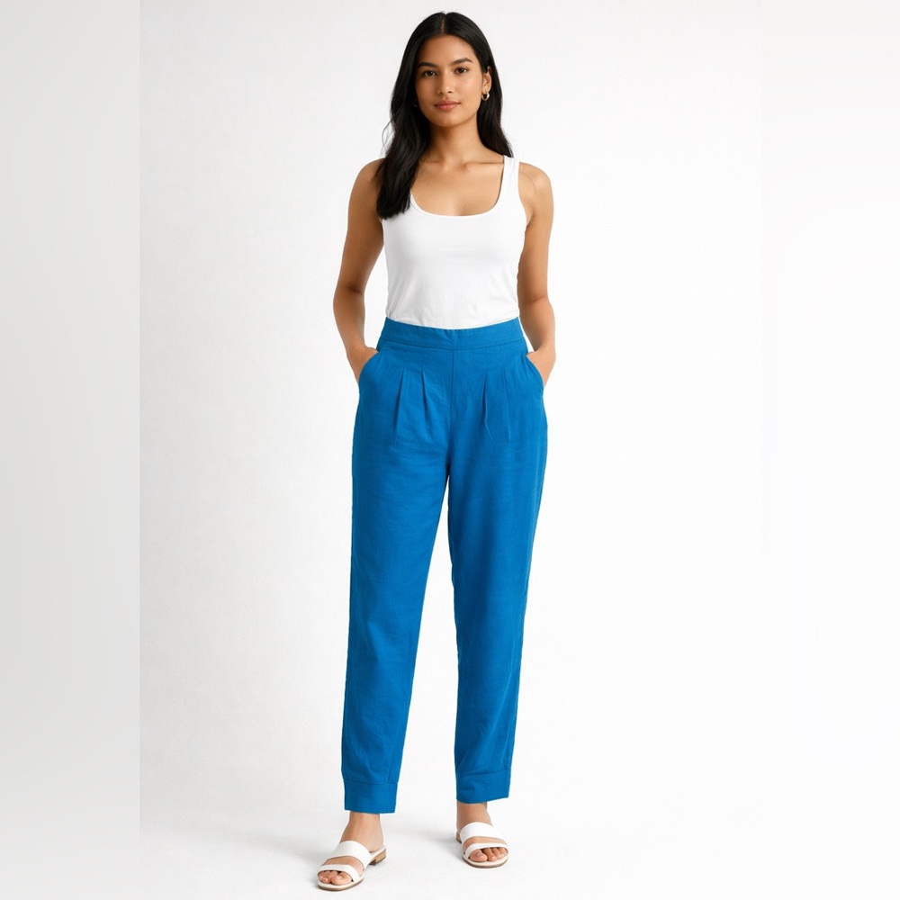 INC International Concepts Vibrant Blue Women's Trousers With Size Zip